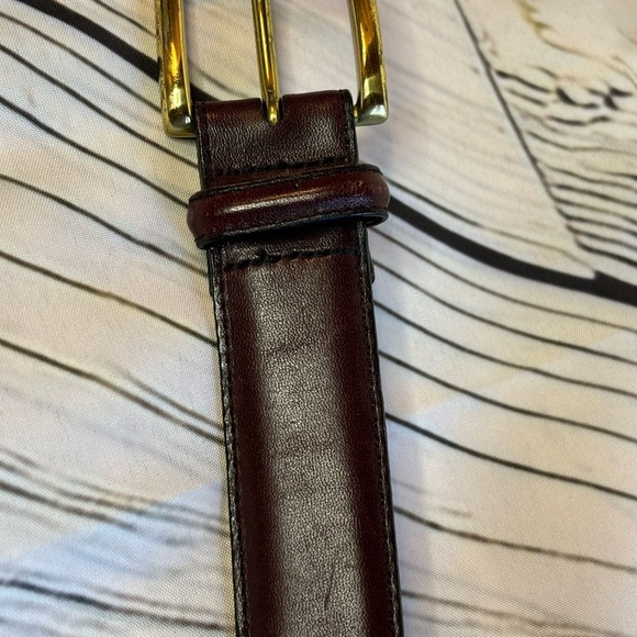 Lands’ End Men’s Dark Burgundy Leather Belt Size 40 - Picture 6 of 7